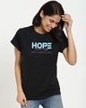 Shop Women's Black Never Lose Hope Boyfriend T-shirt-Front