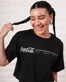 Shop Women's Black New World Coke Graphic Printed Oversized Short Top