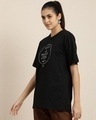 Shop Women's Black New York City Typography Oversized T-shirt-Design