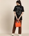 Shop Women's Black New York City Typography Oversized T-shirt