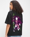 Shop Women's Black Nezuko Kamado Graphic Printed Oversized T-shirt-Design