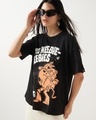 Shop Women's Black Night Of The Heebies Geebies Graphic Printed Oversized T-shirt-Front