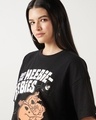 Shop Women's Black Night Of The Heebies Geebies Graphic Printed Oversized T-shirt
