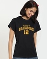 Shop Women's Black No Dramas In Bahamas Typography Boyfriend T-shirt-Front