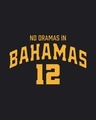 Shop Women's Black No Dramas In Bahamas Typography Boyfriend T-shirt-Full