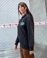 Shop Women's Black Ocean Child Graphic Printed Oversized Hoodies