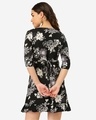 Shop Women's Black & Off White Floral Print Wrap Dress-Design