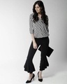 Shop Women's Black & Off White Striped Wrap Top-Full