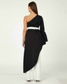 Shop Women's Black One Shoulder Relaxed Fit Top with Belt-Design