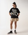 Shop Women's Black Opinion Means Little Graphic Printed Oversized T-shirt