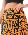 Shop Women's Black & Orange All Over Printed Skorts