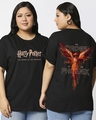 Shop Women's Black Order of the Phoenix Graphic Printed Plus Size Boyfriend T-shirt-Front