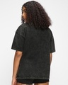 Shop Women's Black Ordinari Graphic Printed Oversized Acid Wash T-shirt-Full
