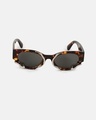 Shop Women's Black Oval Polarised Lens Sunglasses-Design