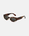 Shop Women's Black Oval Polarised Lens Sunglasses-Full