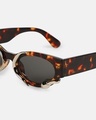 Shop Women's Black Oval Polarised Lens Sunglasses