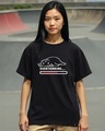 Shop Women's Black Over Thinking Graphic Printed Boyfriend T-shirt-Front