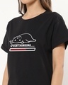 Shop Women's Black Over Thinking Graphic Printed Boyfriend T-shirt