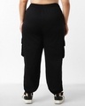 Shop Women's Black Oversized Plus Size Cargo Joggers-Design