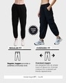 Shop Women's Black Oversized Cargo Joggers-Design