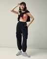 Shop Women's Black Oversized Cargo Joggers