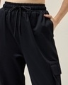 Shop Women's Black Oversized Cargo Joggers