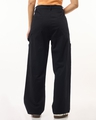 Shop Women's Black Oversized Cargo Carpenter Pants-Design