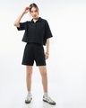 Shop Women's Black Oversized Co-ordinates-Full