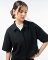 Shop Women's Black Oversized Co-ordinates