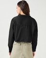 Shop Women's Black Oversized Crop Shirt-Design