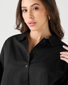 Shop Women's Black Oversized Crop Shirt