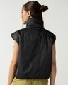 Shop Women's Black Oversized Gilet Jacket-Design