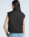 Shop Women's Black Oversized Gilet Jacket-Design