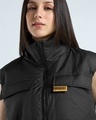 Shop Women's Black Oversized Gilet Jacket