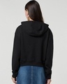 Shop Women's Black Oversized Cropped Hoodies-Full