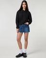 Shop Women's Black Oversized Cropped Hoodies