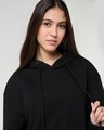 Shop Women's Black Oversized Cropped Hoodies