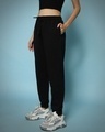 Shop Women's Black Oversized Joggers-Full