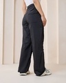 Shop Women's Black Oversized Parachute Pants-Design