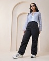 Shop Women's Black Oversized Parachute Pants-Full