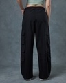 Shop Women's Black Oversized Cargo Parachute Pants-Design