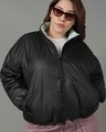 Shop Women's Black Oversized Plus Size Jacket-Front