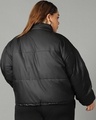 Shop Women's Black Oversized Plus Size Puffer Jacket-Design