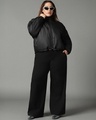 Shop Women's Black Oversized Plus Size Puffer Jacket-Full
