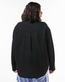 Shop Women's Black Oversized Plus Size Shirt-Design
