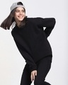 Shop Women's Black Oversized Plus Size Sweatshirt-Front