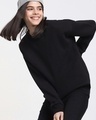 Shop Women's Black Oversized Plus Size Sweatshirt-Front