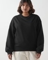 Shop Women's Black Oversized Plus Size Sweatshirt-Front