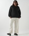 Shop Women's Black Oversized Plus Size Sweatshirt-Full