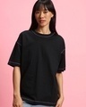 Shop Women's Black Oversized Plus Size T-shirt-Front